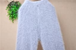 Ladies Women Autumn Winter Hairy Warm Angora Rabbit Hair Knitted Mink Cashmere Underwear Trousers Thernal Leggings Pants