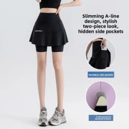 High Waist Yoga Pants Women's Thin Sporty Bottom Skirt Two-Piece Suit Gold Wing Summer Autumn Elastic Leggings