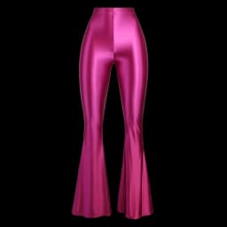 Women's High Waist Glossy Shiny Smooth Yoga Fitness Dance Leggings Solid Color Bell-Bottoms Opaque Disco Pants Trousers MJINM