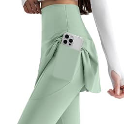 Women Fake Two-Piece Leggings Seamless High Waist Butt Lifting Fitness Gym Skirt Leggings Women Yoga Pants Sport Trousers