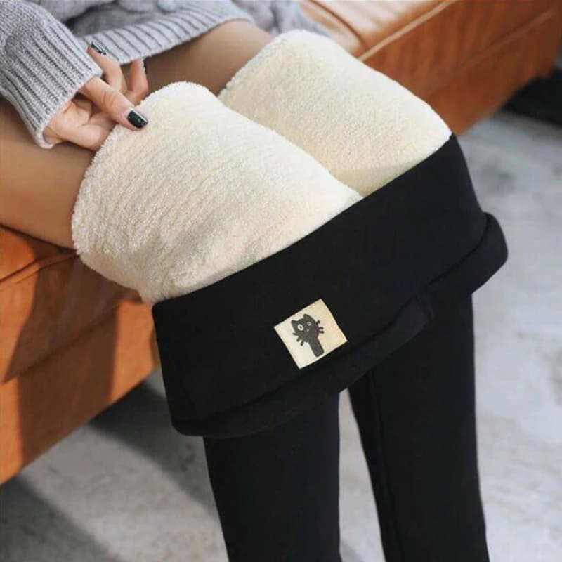Women Solid Comfortable Stretchy Thermal Plus Size Fleece Lined Velvet Keep Warm Pants Winter Women Leggings High Waist Leggings