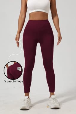 Women High Waist Butt Lifting Pocket Leggings Elastic Skin-Friendly Tight Base Pants Fitness Gym Running Casual Daily Streetwear