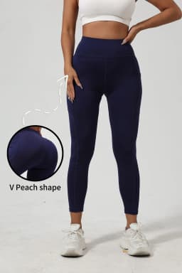 Women High Waist Butt Lifting Pocket Leggings Elastic Skin-Friendly Tight Base Pants Fitness Gym Running Casual Daily Streetwear