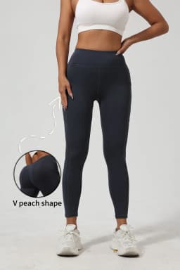 Women High Waist Butt Lifting Pocket Leggings Elastic Skin-Friendly Tight Base Pants Fitness Gym Running Casual Daily Streetwear