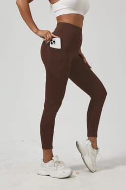 Women High Waist Butt Lifting Pocket Leggings Elastic Skin-Friendly Tight Base Pants Fitness Gym Running Casual Daily Streetwear