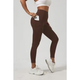 Women High Waist Butt Lifting Pocket Leggings Elastic Skin-Friendly Tight Base Pants Fitness Gym Running Casual Daily Streetwear