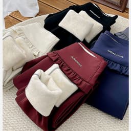 Fashion Womens Elastic Ruffle Waist Sharkskin Pants Autumn Winter Fleece Thick Warm Leggings Woman Solid Slim Butt Lift Leggings