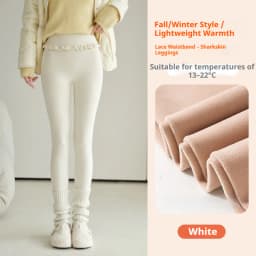 Fashion Womens Elastic Ruffle Waist Sharkskin Pants Autumn Winter Fleece Thick Warm Leggings Woman Solid Slim Butt Lift Leggings