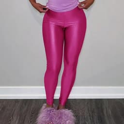 Women Colorful Dopamine Shiny Ice Silk Leggings High Waist Tight Breathable Quick Dry Gym Streetwear Ladies Activewear