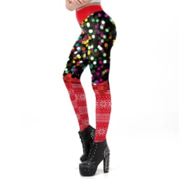 NADANBAO Christmas Leggings Elf Printed Cosplay Trousers Mid Waist Elastic Pants Girls Lady Holiday Party Leggings Sexy Tights