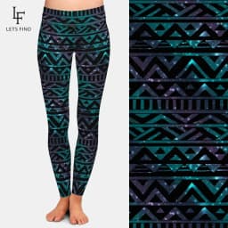 LETSFIND Brands Summer Women Black Leggings Aztec Printing Sexy High Waist High Elastic Milk Silk Fitness Leggings