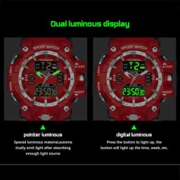 LIGE Military Men Watches Waterproof Luminous Quartz Men's Wristwatch Dual Display Digital Sports Casual Calendar Watch For Man