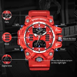 LIGE Military Men Watches Waterproof Luminous Quartz Men's Wristwatch Dual Display Digital Sports Casual Calendar Watch For Man