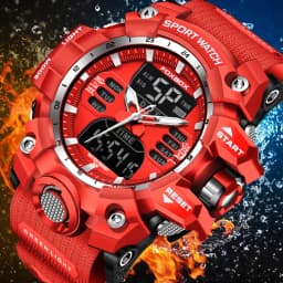 LIGE Military Men Watches Waterproof Luminous Quartz Men's Wristwatch Dual Display Digital Sports Casual Calendar Watch For Man