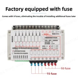 12V 8 Way Fuse Relay Box with 8 5-Pin Relays 30A for RV Camper Car Truck Boat