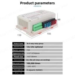 12V 8 Way Fuse Relay Box with 8 5-Pin Relays 30A for RV Camper Car Truck Boat