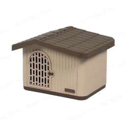 Weatherproof Dog House for Small Dogs, Rainproof Winter Shelter Outdoor Indoor, Semi-Enclosed Pet House with Warm Bed
