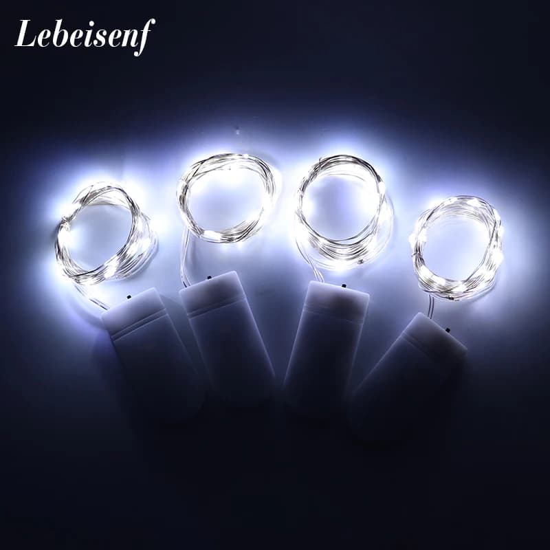 Mini LED String light 2M Silver Wire Fairy Lights for Garland Home Christmas Wedding Party Decoration Powered by CR2032 Battery