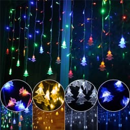 Christmas LED Garland Wedding Party Fairy Lights 5M LED Icicle Fairy String Light Remote Outdoor Curtain Garden Patio Decor
