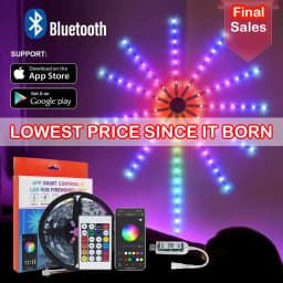APP Smart Control IC LED RGB Firework Light 10pc*50cm+1pc 1m USB Power Music Synch 180 LED Light For Wall Christmas Decoration