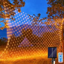 3X2M 6X4M Solar Net Mesh String Lights Outdoor Solar Tree-wrap Light Waterproof Garden Solar Hanging Window Curtain Lights