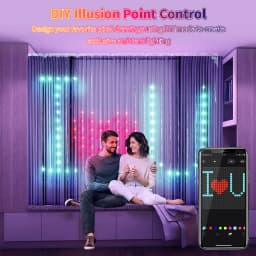 Smart Curtain Lights Bluetooth App Control RGBIC LED String Waterproof Fairy Light USB DIY Text Pattern Display Party Room Decor