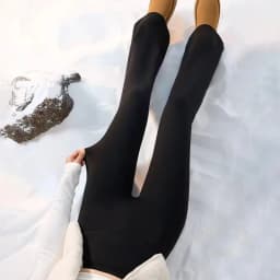 Autumn Winter Thick Fleece Lined Warm Leggings Women High Stretch Slim Sharkskin Flare Pants Female Fashion All Match Leggings