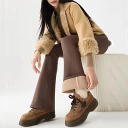 Autumn Winter Thick Fleece Lined Warm Leggings Women High Stretch Slim Sharkskin Flare Pants Female Fashion All Match Leggings