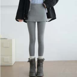 Autumn Winter Warm Fleece Lined Skirt Leggings Women All Match Hip Cover Casual Wear Legging Woman Two Fake Pieces Slim Pants