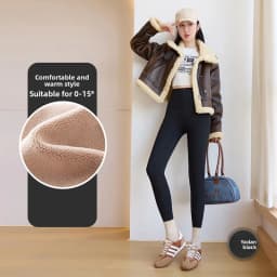 Women's Elastic Slim High Waist Leggings Autumn Winter Thick Fleece Lined Sharkskin Pants Woman Tummy Control Butt Lift Leggings
