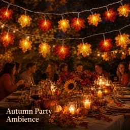 1pc 10/20/30/40 Fall Harvest Maple Hanging String Light Battery Powered Garden Lamp Perfect For Party Wedding Halloween Decor