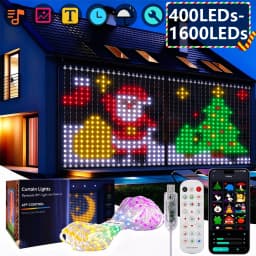 1/2/4PCS Smart LED Curtain Lights LED Fairy Lights App Control Music Sync DIY Pattern Waterproof for Indoor Outdoor Party Decor