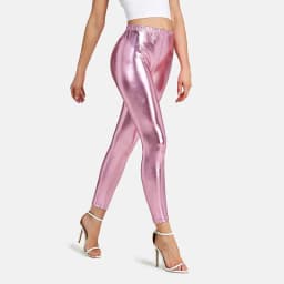 Women's Leggings Sexy High Waist Shiny Metallic Leggings Dance Yoga Skinny Pants for Women's Trousers Nightclub Party Punk Pants