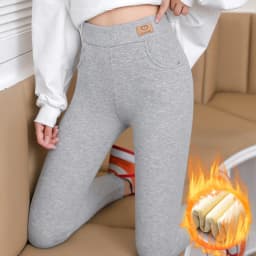 Women Winter Fleece Lined Leggings High Waist Pockets Thermal Thick Warm Slim Pants Woman Clothing Leggins