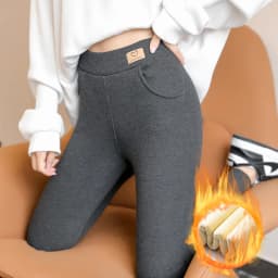 Women Winter Fleece Lined Leggings High Waist Pockets Thermal Thick Warm Slim Pants Woman Clothing Leggins