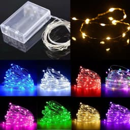 Festoon LED Silver Wire Light String Battery Wedding Holiday Fairy Garland Lights for Bedroom Holiday Ramadan Party Decoration