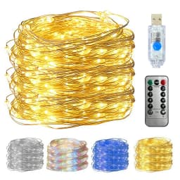 USB Fairy Lights Remote Control Copper Wire String Light 8 Modes Twinkle Flash Steady for Bedroom Wedding Festival Decor