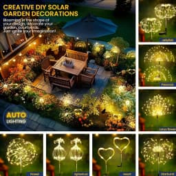 90LED Solar flower Light Outdoor Fairy Garden Lights 8 Lighting Modes DIY Starburst Solar Lamps Holiday Decorative Lights