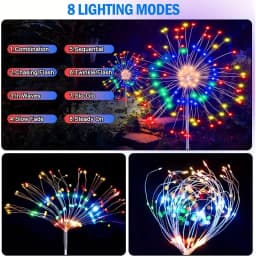 90LED Solar flower Light Outdoor Fairy Garden Lights 8 Lighting Modes DIY Starburst Solar Lamps Holiday Decorative Lights