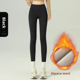 Fashion High Waist Slim Shark Pants Women Autumn Winter Fleece Lined Thermal Leggings Woman Elastic Soft Ankle-Length Yoga Pants