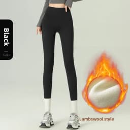 Fashion High Waist Slim Shark Pants Women Autumn Winter Fleece Lined Thermal Leggings Woman Elastic Soft Ankle-Length Yoga Pants