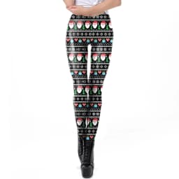 Nadanbao Santa Claus Snowman Print Leggings Women Red Green Plaid Christmas Pants Sexy Slim Elastic Trousers Xmas Party Bottoms