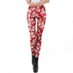 Nadanbao Santa Claus Snowman Print Leggings Women Red Green Plaid Christmas Pants Sexy Slim Elastic Trousers Xmas Party Bottoms