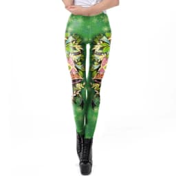 Nadanbao Santa Claus Snowman Print Leggings Women Red Green Plaid Christmas Pants Sexy Slim Elastic Trousers Xmas Party Bottoms