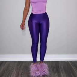 Women Colorful Dopamine Shiny Ice Silk Leggings High Waist Tight Breathable Quick Dry Flattering Gym Daily Streetwear