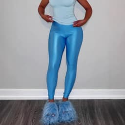 Women Colorful Dopamine Shiny Ice Silk Leggings High Waist Tight Breathable Quick Dry Flattering Gym Daily Streetwear