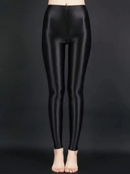Women Colorful Dopamine Shiny Ice Silk Leggings High Waist Tight Breathable Quick Dry Flattering Gym Daily Streetwear