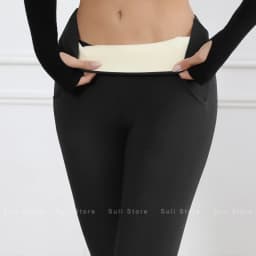 Fleece Women Leggings Thick Flared Pants High-Waisted Thermal Tights Tummy Control Winter Warm Legging Casual Wear