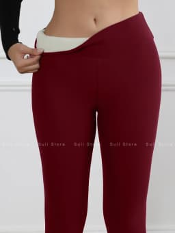 Fleece Women Leggings Thick Flared Pants High-Waisted Thermal Tights Tummy Control Winter Warm Legging Casual Wear