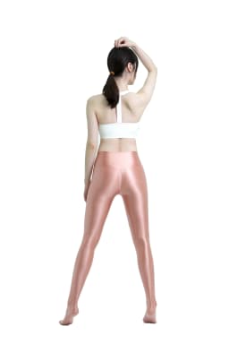 MJINM Women Oil Smooth Glossy Front Seamless Pantyhose Fitness Yoga High Waist Tight Wetlook Opaque Leggings Elasticity Jeggings
